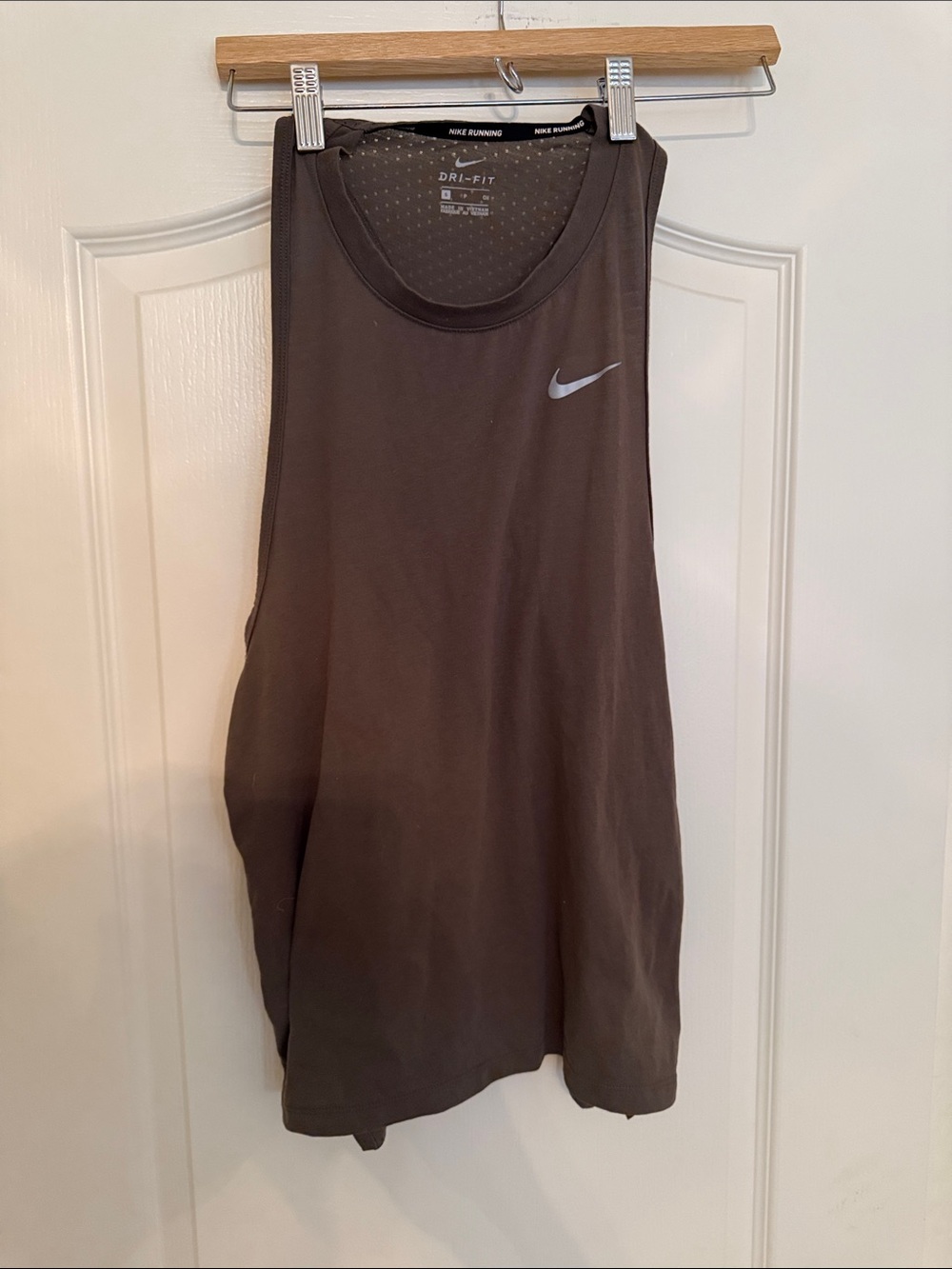 Nike Brown Sleeveless Dri-FIT Training Tank with Swoosh